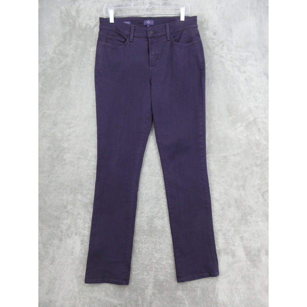 NYDJ Pants Womens Size 8 Samantha Slim Fit Slimming Stretch Pockets Purple Zip